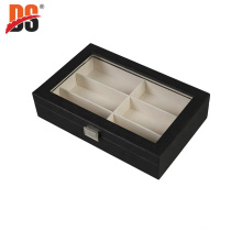 DS Wholesale Matt Black Wood Jewelry Storage Box Wooden Box Acrylic Lid